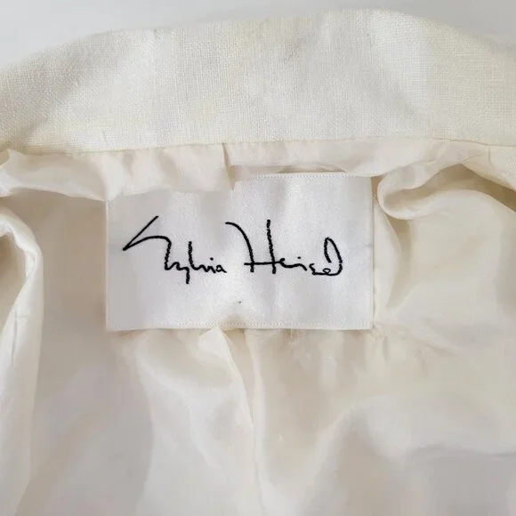 Sylvia Heisel Cropped White Linen Suit Jacket - Picture 2 of 5